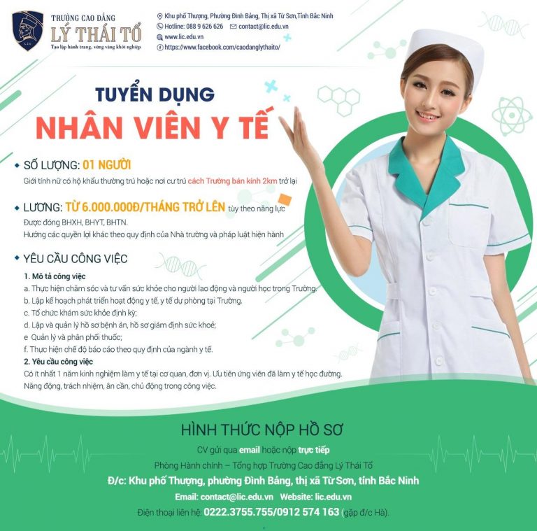 Thông Báo Về Việc Tuyển Dụng Nhân Viên Y Tế Trường Cao Đẳng Lý Thái Tổ